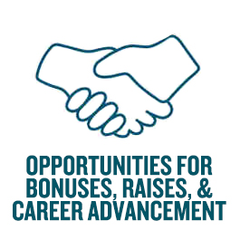 Opportunities for Bonuses, Raises, & Career Advancement 