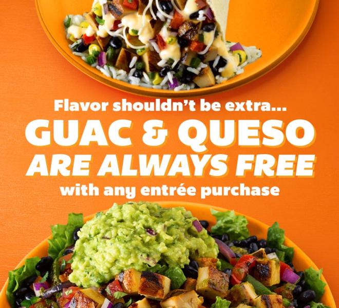 Free Queso & Guac With Entree Purchase